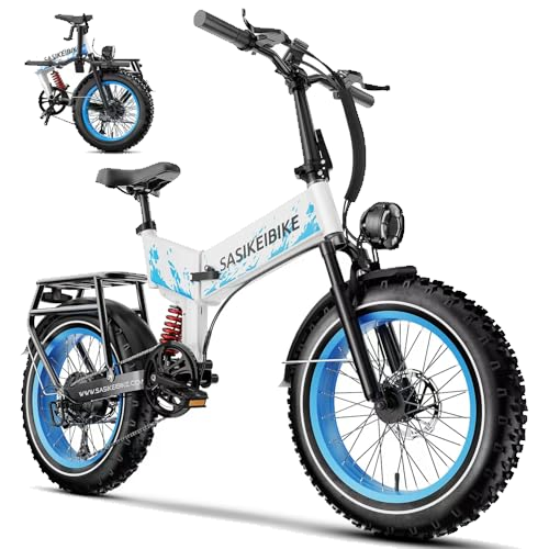 Ihahvc SASIKEIBIKE E7 Folding Electric Bike for Adults White